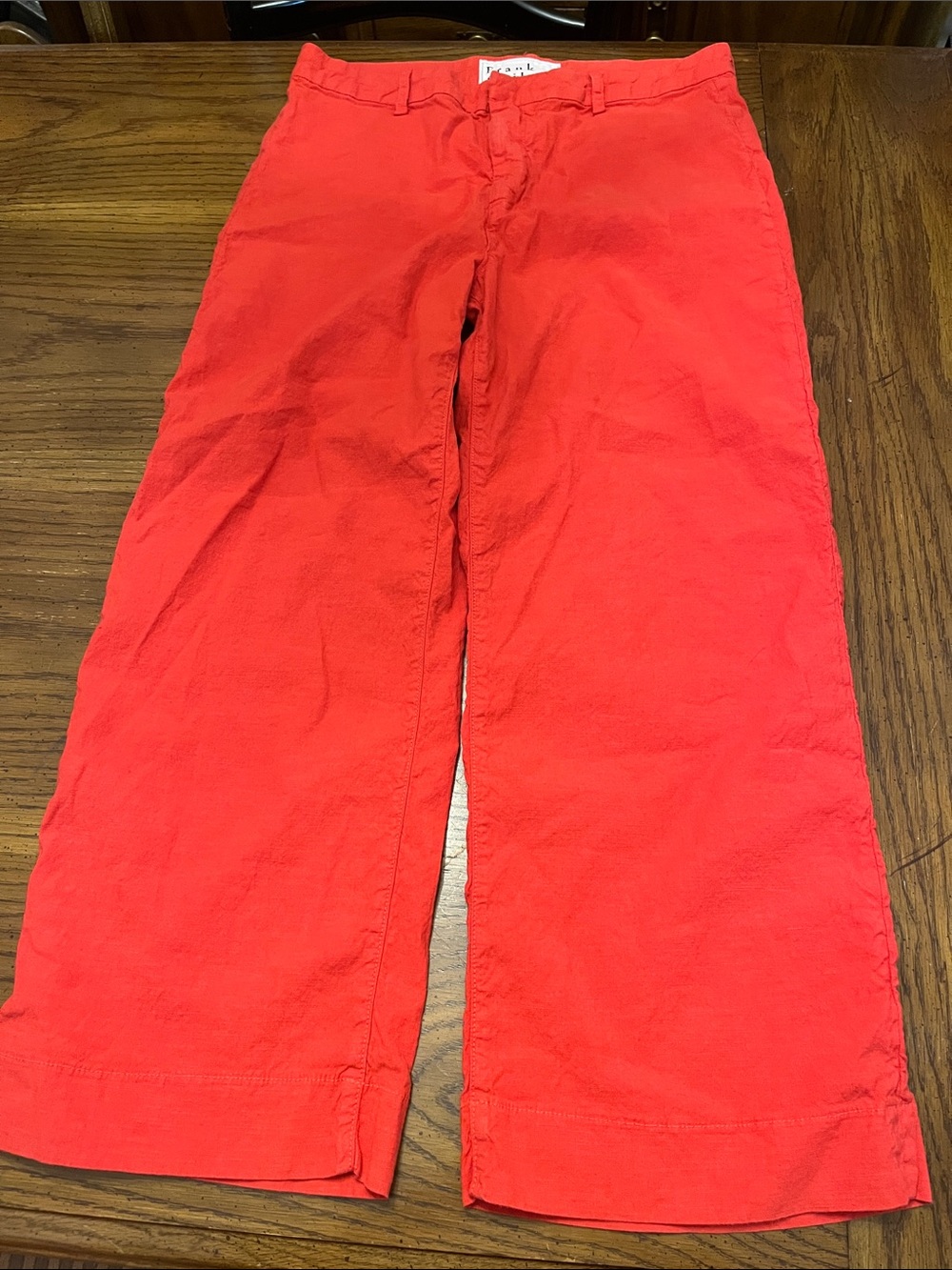 Frank & Eileen WEXFORD Double Decker Red, Italian Performance Linen, size 10